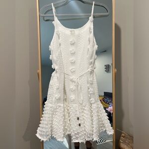 Boutique Small Size White Peplum Dress